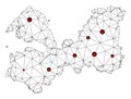 Lockdown Polygonal Carcass Mesh Vector Map of Leningrad Region Royalty Free Stock Photo