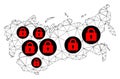 Lockdown Polygonal Carcass Mesh Vector Map of USSR Royalty Free Stock Photo