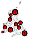 Lockdown Polygonal 2D Mesh Vector Map of Great Britain and Ireland