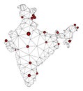 Lockdown Polygonal 2D Mesh Vector Map of India