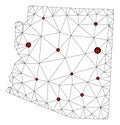 Lockdown Polygonal Network Mesh Vector Map of Arizona State