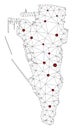 Lockdown Polygonal Network Mesh Vector Map of Gibraltar