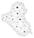 Lockdown Polygonal Network Mesh Vector Map of Iraq