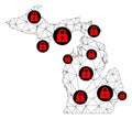 Lockdown Polygonal Network Mesh Vector Map of Michigan State Royalty Free Stock Photo