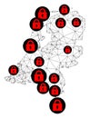 Lockdown Polygonal Network Mesh Vector Map of Netherlands