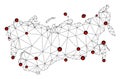 Lockdown Polygonal Network Mesh Vector Map of USSR Royalty Free Stock Photo