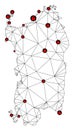 Lockdown Polygonal Wire Frame Mesh Vector Map of Sardinia Region