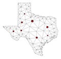 Lockdown Polygonal Wire Frame Mesh Vector Map of Texas State