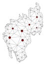 Lockdown Polygonal Wire Frame Mesh Vector Map of Tripura State