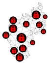 Lockdown Polygonal Wire Frame Mesh Vector Map of Tripura State