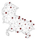 Lockdown Polygonal Wire Frame Mesh Vector Map of Uttar Pradesh State