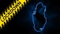 Lockdown Qatar, outline map Coronavirus, Outbreak quarantine