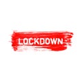 Lockdown red ink icon. Coronavirus quarantine, stay home Royalty Free Stock Photo