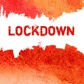 Lockdown red ink icon. Coronavirus quarantine, stay home Royalty Free Stock Photo