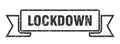 lockdown ribbon. lockdown grunge band sign.