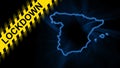 Lockdown Spain, outline map Coronavirus, Outbreak quarantine