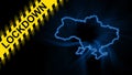 Lockdown Ukraine, outline map Coronavirus, Outbreak quarantine