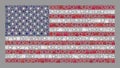 Lockdown USA Flag - Collage with Locks and Covid Viruses