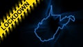 Lockdown West Virginia, outline map Coronavirus, Outbreak quarantine