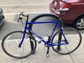 Locked Blue Bike