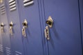 Locked Blue High School Lockers Royalty Free Stock Photo