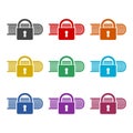 Locked book icon logo, color set Royalty Free Stock Photo