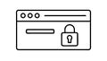 Locked browser window. Secure internet browsing and data protection. vector design Generative AI Royalty Free Stock Photo