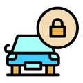 Locked car parking icon vector flat Royalty Free Stock Photo