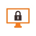 Locked computer screen. Vector illustration decorative design Royalty Free Stock Photo