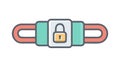 Locked Connection Cable Icon for Secure Data Transfer, vector design Generative AI Royalty Free Stock Photo