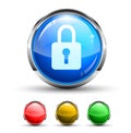 Locked Cristal Glossy Button Royalty Free Stock Photo