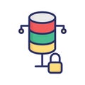 Locked database Isolated Vector icon which can easily modify or edit Royalty Free Stock Photo
