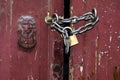 Locked door closeup Royalty Free Stock Photo