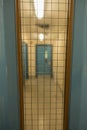 Locked door in HMP Shrewsbury, an abandoned prison