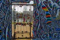 locked doors situated inside of the remnant of berlin wall nowadays in the east side gallery area....IMAGE