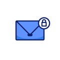 Locked email mail envelope icon with padlock sign symbol vector