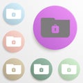 locked folder badge color set. Simple glyph, flat vector of web icons for ui and ux, website or mobile application