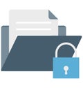 Locked Folder Color Isolated Vector Icon that easily can be modified and edit. Royalty Free Stock Photo