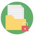 Locked Folder Color Isolated Vector Icon that easily can be modified and edit. Royalty Free Stock Photo