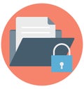 Locked Folder Color Isolated Vector Icon that easily can be modified and edit. Royalty Free Stock Photo