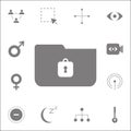 locked folder icon. Detailed set of minimalistic icons. Premium quality graphic design sign. One of the collection icons for websi Royalty Free Stock Photo