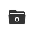 Locked folder icon isolated. Flat design Royalty Free Stock Photo