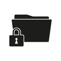 Locked folder icon. Vector illustration. EPS 10. Royalty Free Stock Photo