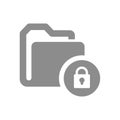 Locked folder, private document vector