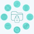 Locked folder vector icon sign symbol Royalty Free Stock Photo