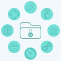 Locked folder vector icon sign symbol Royalty Free Stock Photo