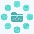 Locked folder vector icon sign symbol Royalty Free Stock Photo