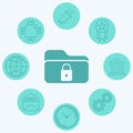 Locked folder vector icon sign symbol Royalty Free Stock Photo