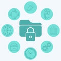 Locked folder vector icon sign symbol Royalty Free Stock Photo