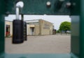 Locked gate to childrens school Royalty Free Stock Photo